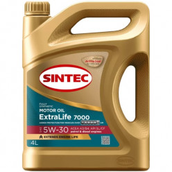 Масло моторное Sintec ExtraLife 7000 5W-30 A3/B4 4л