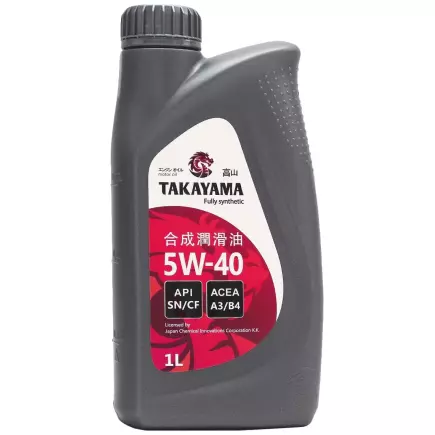 Масло моторное TAKAYAMA SAE 5W-40 API SN/CF 1L пластик. Масло моторное TAKAYAMA SAE 5W-40 API SN/CF 1L пластик.