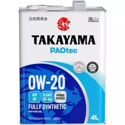 Масло моторное TAKAYAMA PAOtec SAE 0W-20 ILSAC GF-6A API SP 4л (металл)