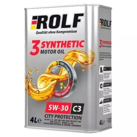 Масло моторное ROLF 3-SYNTHETIC 5W-30 ACEA C3 4л Масло моторное ROLF 3-SYNTHETIC 5W-30 ACEA C3 4л