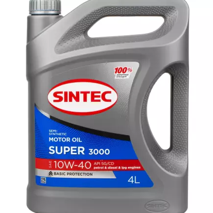 Масло моторное Sintec Super 3000 10W-40 4л Масло моторное Sintec Super 3000 10W-40 4л